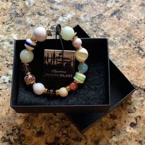 NWT Dyadema Murano Venetian Glass Beaded Bracelet